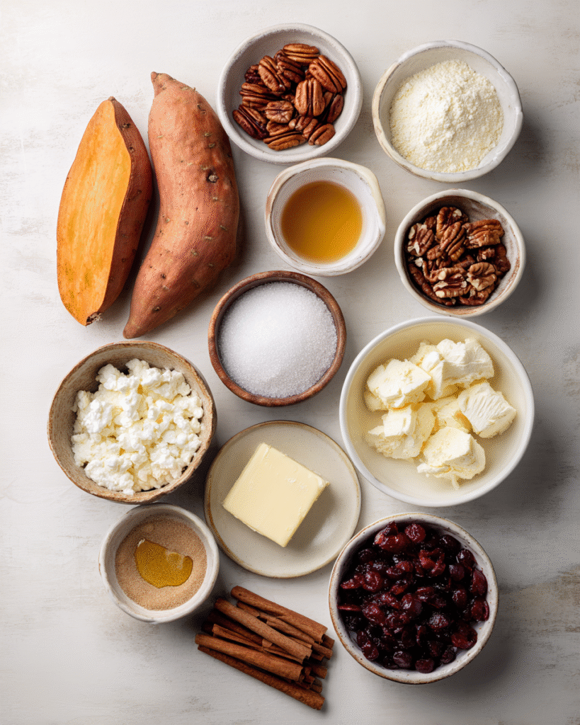 Craving a fall-inspired dish that'll wow your dinner guests? These Maple Pecan & Ricotta Stuffed Sweet Potatoes with a Cranberry Glaze are your festive flavor solution! *Discover now.