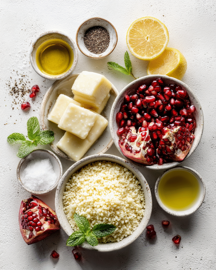 Best Halloumi & Pomegranate Couscous Salad Youll Ever Taste 4 Craving a Mediterranean summer salad that's bursting with flavor? Our Halloumi & Pomegranate Couscous Salad with Mint-Lemon Dressing is a game-changer. Try now!