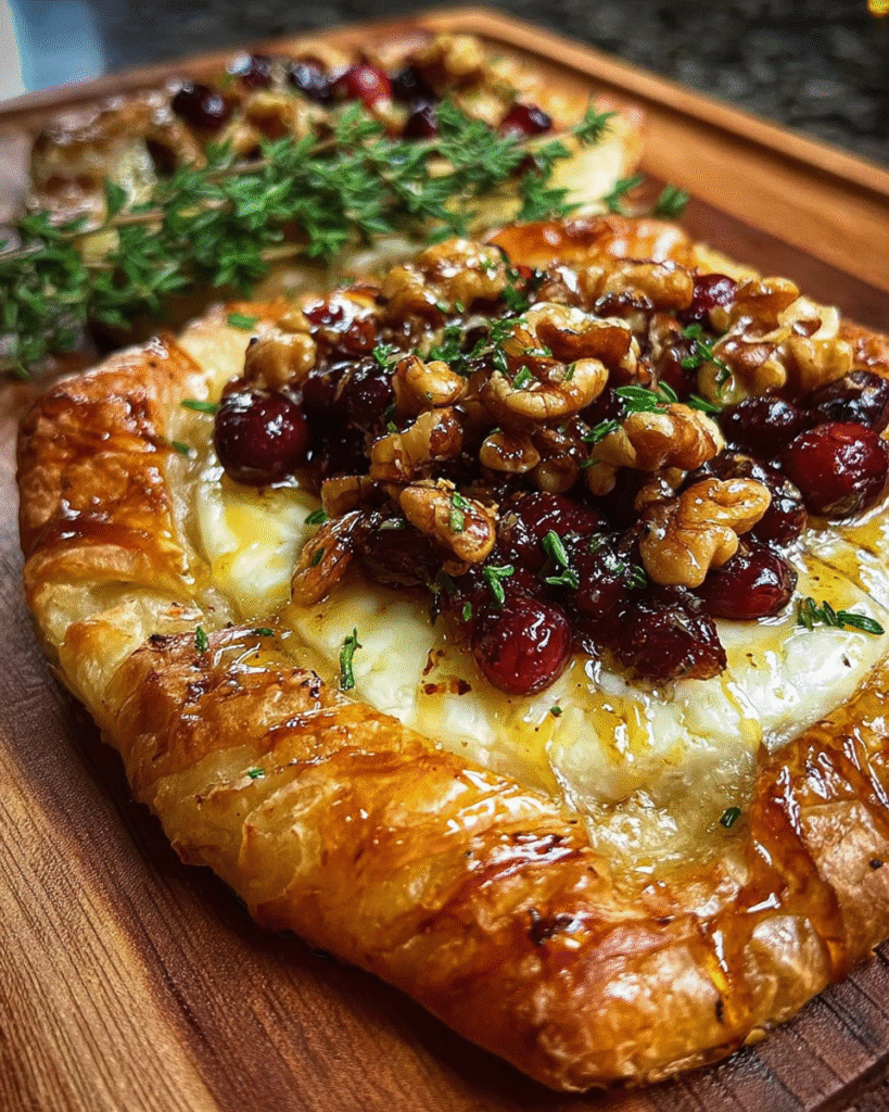 Crispy Flatbread Magic: Brie, Cranberry & Walnut Bliss