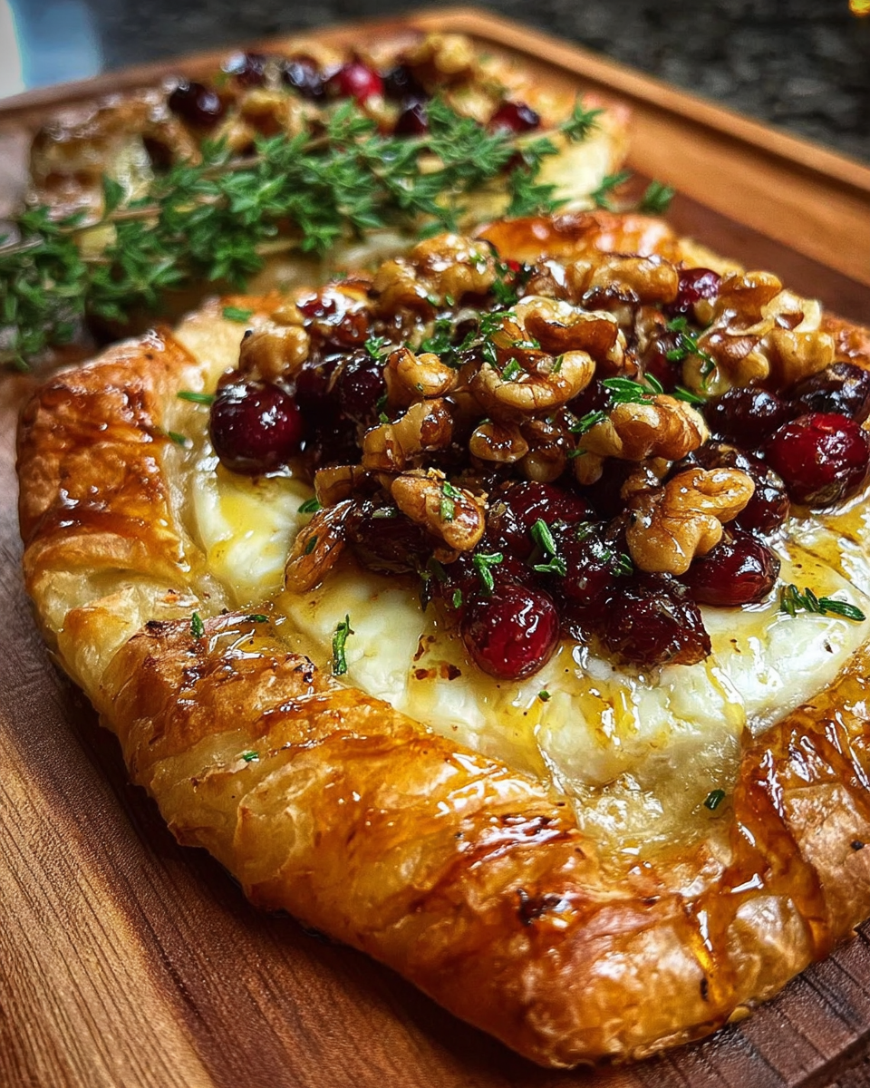 Crispy Flatbread Magic: Brie, Cranberry & Walnut Bliss