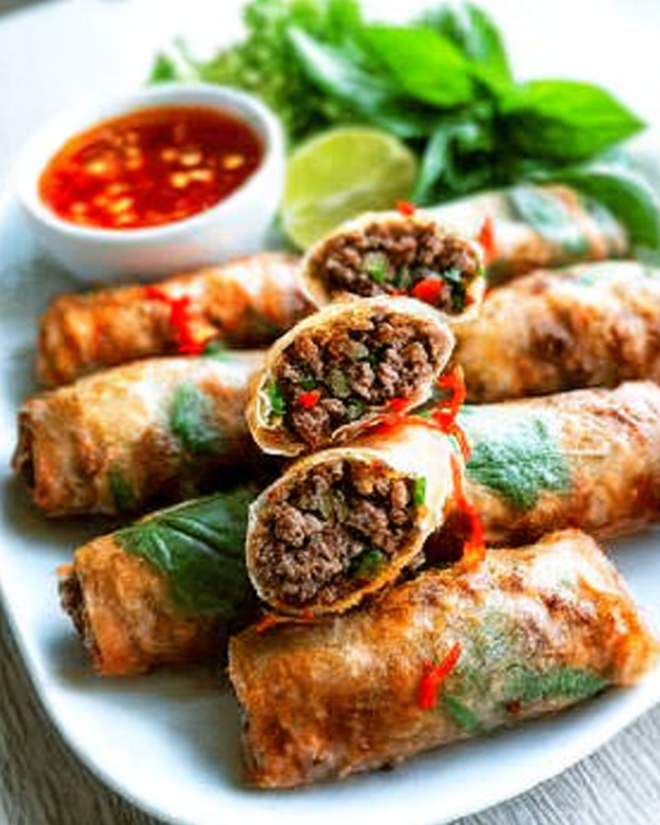 Best Thai Basil Beef Mince Spring Rolls Youll Ever Taste