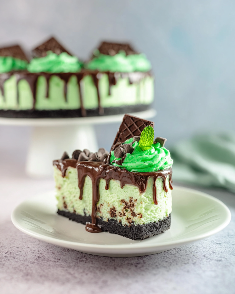 Mint Chocolate Chip Cheesecake Drip Cake: Decadent Dessert Magic!