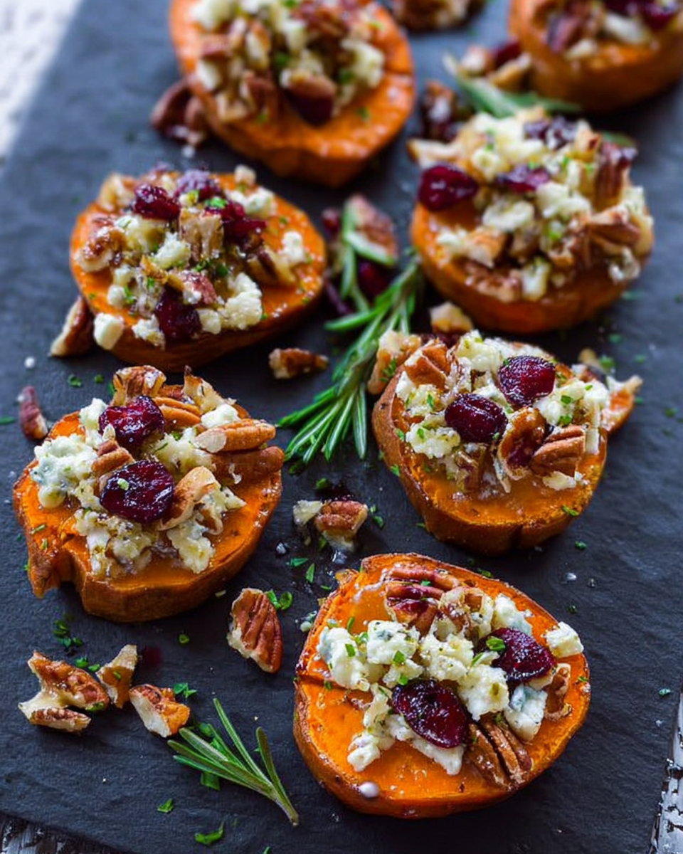 Sweet Potato Rounds: Irresistible Blue Cheese Party Appetizer