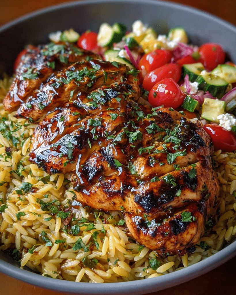 Best Balsamic Glazed Chicken Orzo: A Tangy Mediterranean Delight