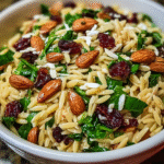 Choy and Orzo Salad: Cranberry Crunch Meets Nutty Delight
