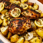 Greek Lemon Potatoes & Chicken: Zesty Weeknight Dinner Delight 5 Craving a flavor-packed weeknight meal? Learn how to make mouthwatering Greek Lemon Potatoes & Chicken that'll transport your taste buds to the Mediterranean. Discover now!