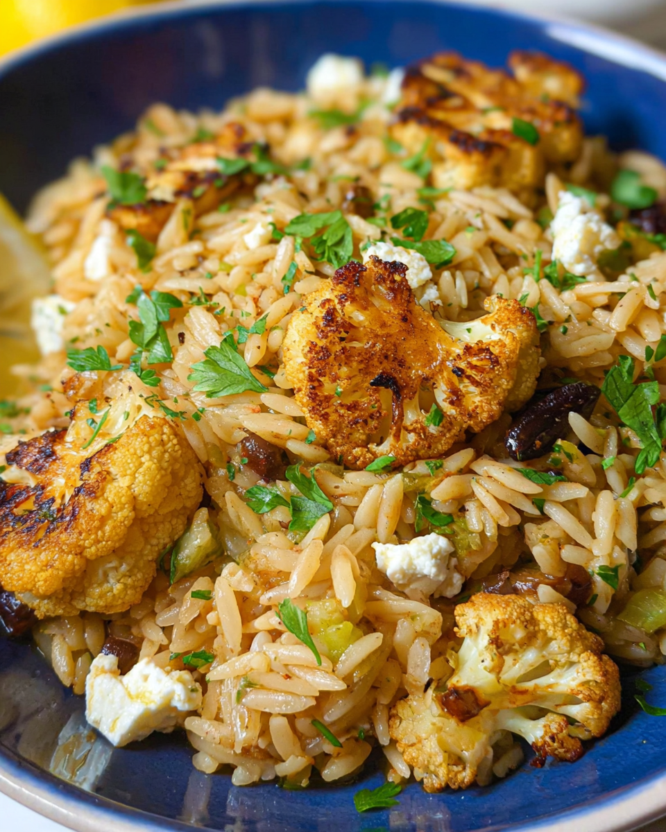 Craving a quick, healthy dinner that's bursting with flavor? Dive into this Roasted Cauliflower & Orzo Bowl with Honey-Lemon Feta for a zesty weeknight meal that'll satisfy and nourish. Discover now!