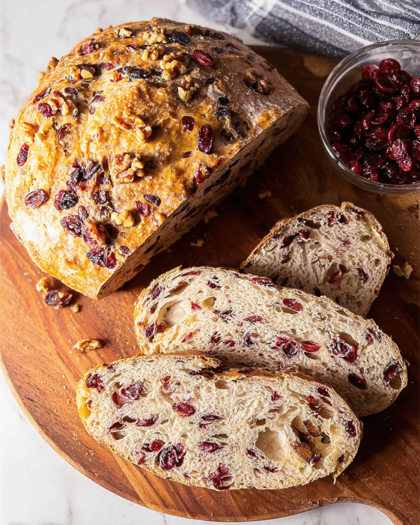 No-Knead Cranberry Walnut Bread: Easiest Recipe Ever!