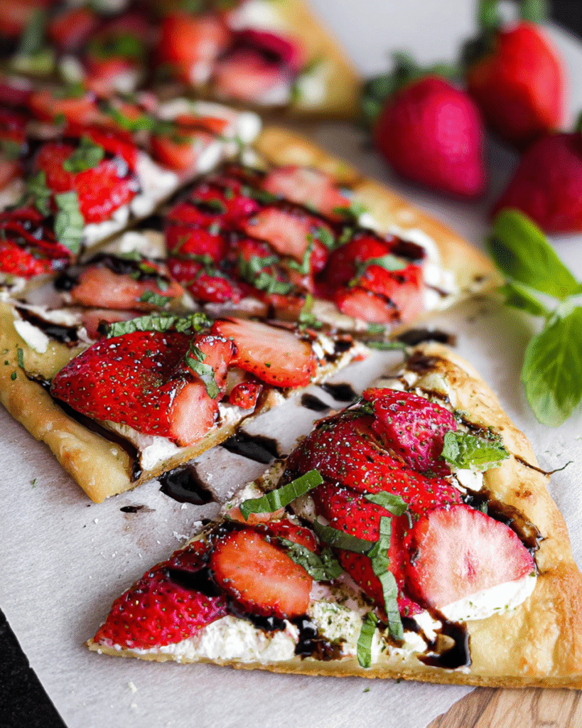 Strawberries Flatbread: Fresh Herbs Meet Sweet Summer Magic