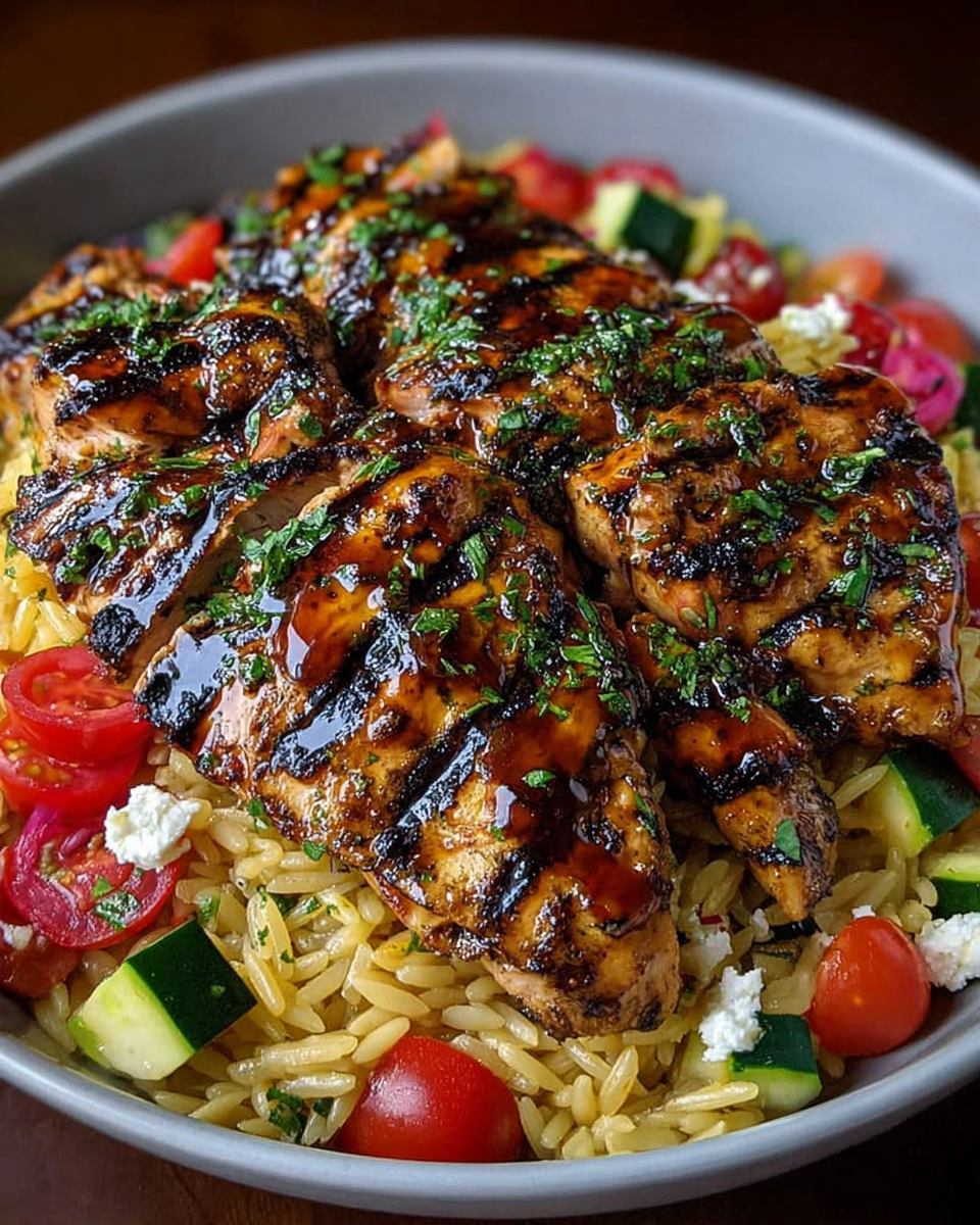 Balsamic Glazed Chicken: A Zesty Orzo Dinner Delight