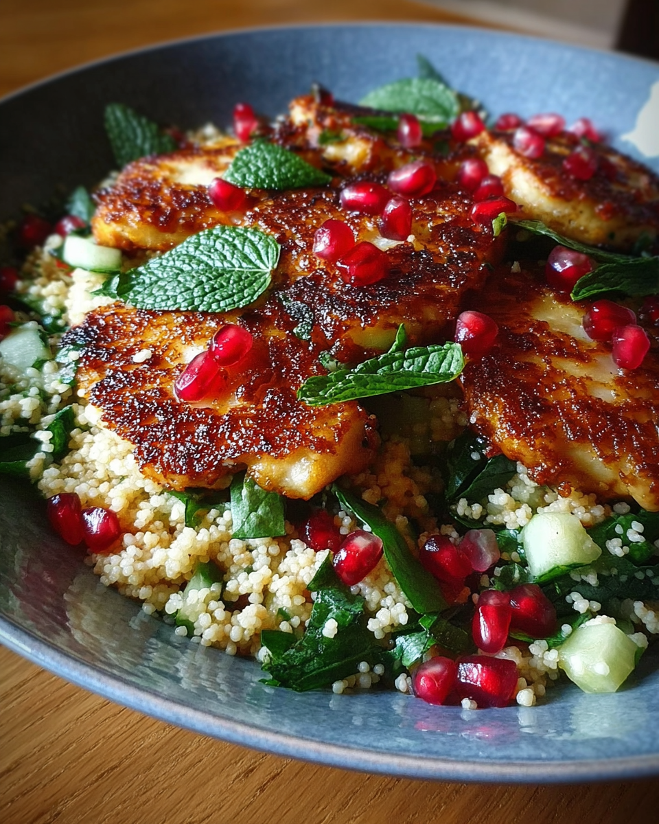Halloumi & Pomegranate Couscous: A Zesty Mediterranean Delight