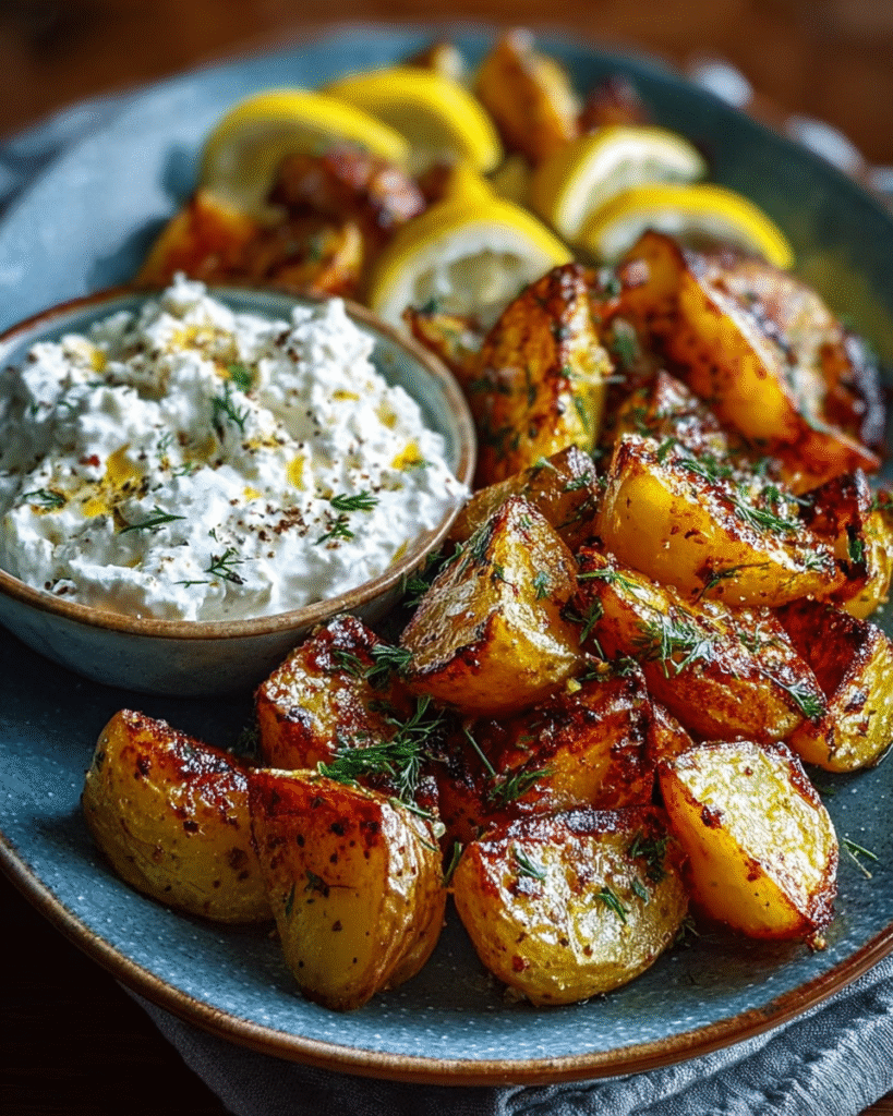 Greek Roasted Potatoes with Whipped Feta: A Flavor Explosion!