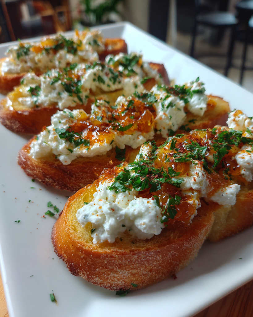 Craving a tasty appetizer? Try our sweet and spicy whipped feta crostini - a delightful blend of flavors that will impress your guests. Discover the secret to making these irresistible bites.