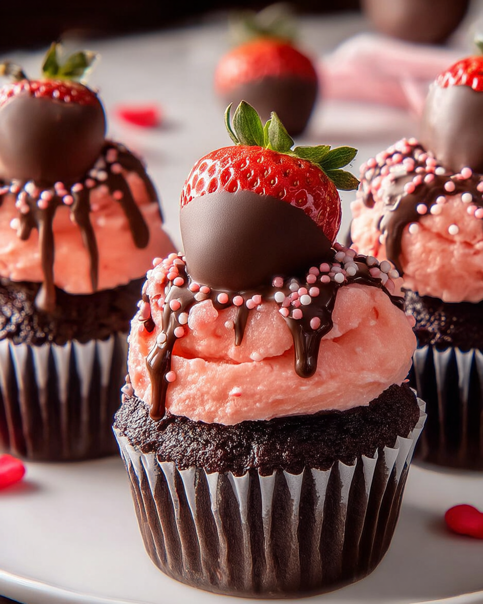 Craving something sweet this Valentine's Day? Learn how to bake mouthwatering Chocolate Covered Strawberry Cupcakes. Discover the perfect treat!