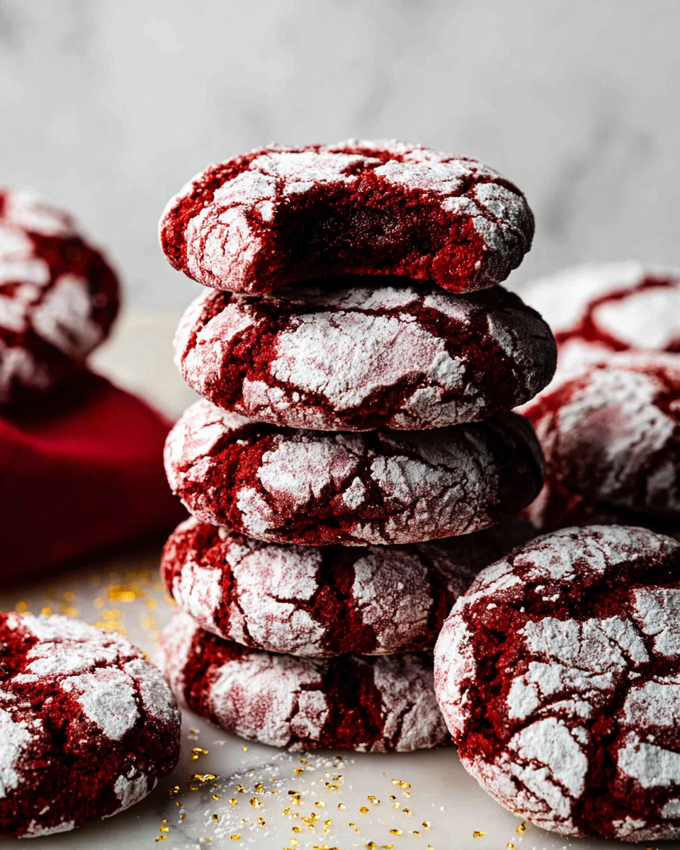 Craving a delicious treat? Try these mouthwatering Red Velvet Crinkle Cookies - the perfect balance of rich cocoa and sweet cream cheese. Discover the recipe now!