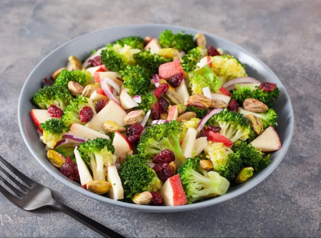 Healthy Broccoli Apple Salad with vibrant colors and fresh ingredients.