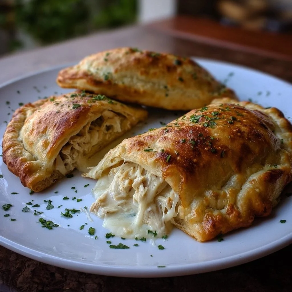 Cheesy Chicken Alfredo Calzones