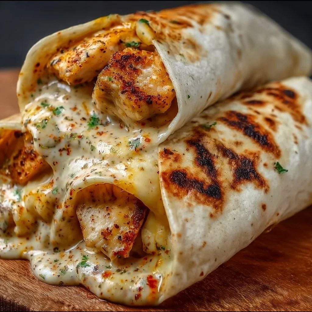 Cheesy Garlic Chicken Wraps 4 Cheesy Garlic Chicken Wraps