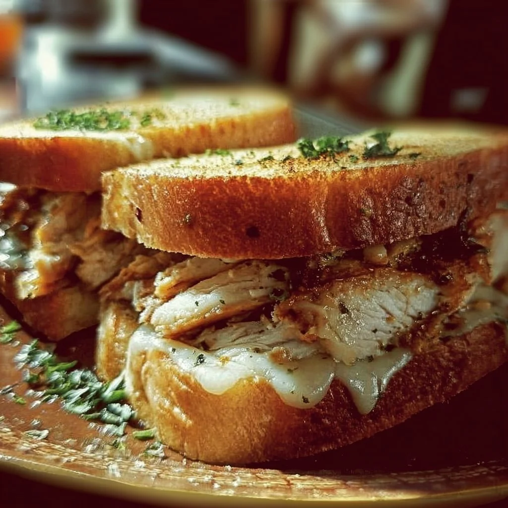 Delicious Chicken Garlic Sandwich with fresh ingredients and garlic flavor