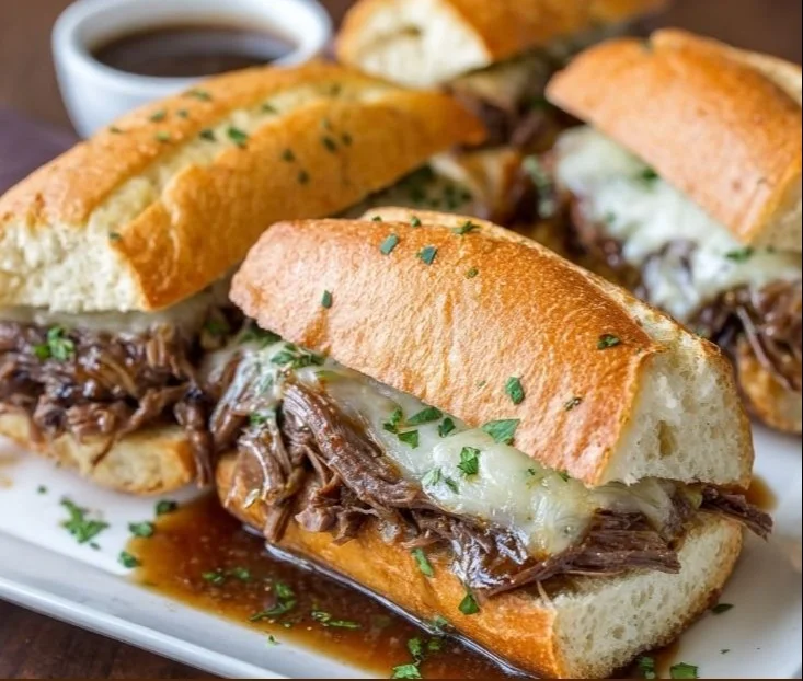 Crockpot French Dip Sandwiches 4 Crockpot French Dip Sandwiches