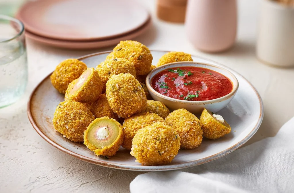 Delicious pimento cheese fried olives perfect for parties.
