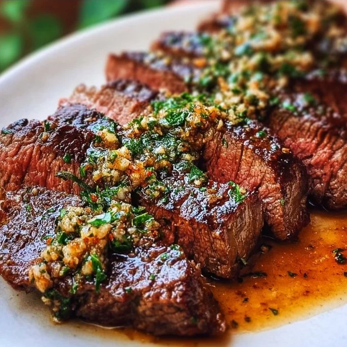Delicious Easy Garlic Butter Brazilian Steak served on a plate