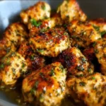 Delicious Garlic Butter Chicken Bites served on a platter