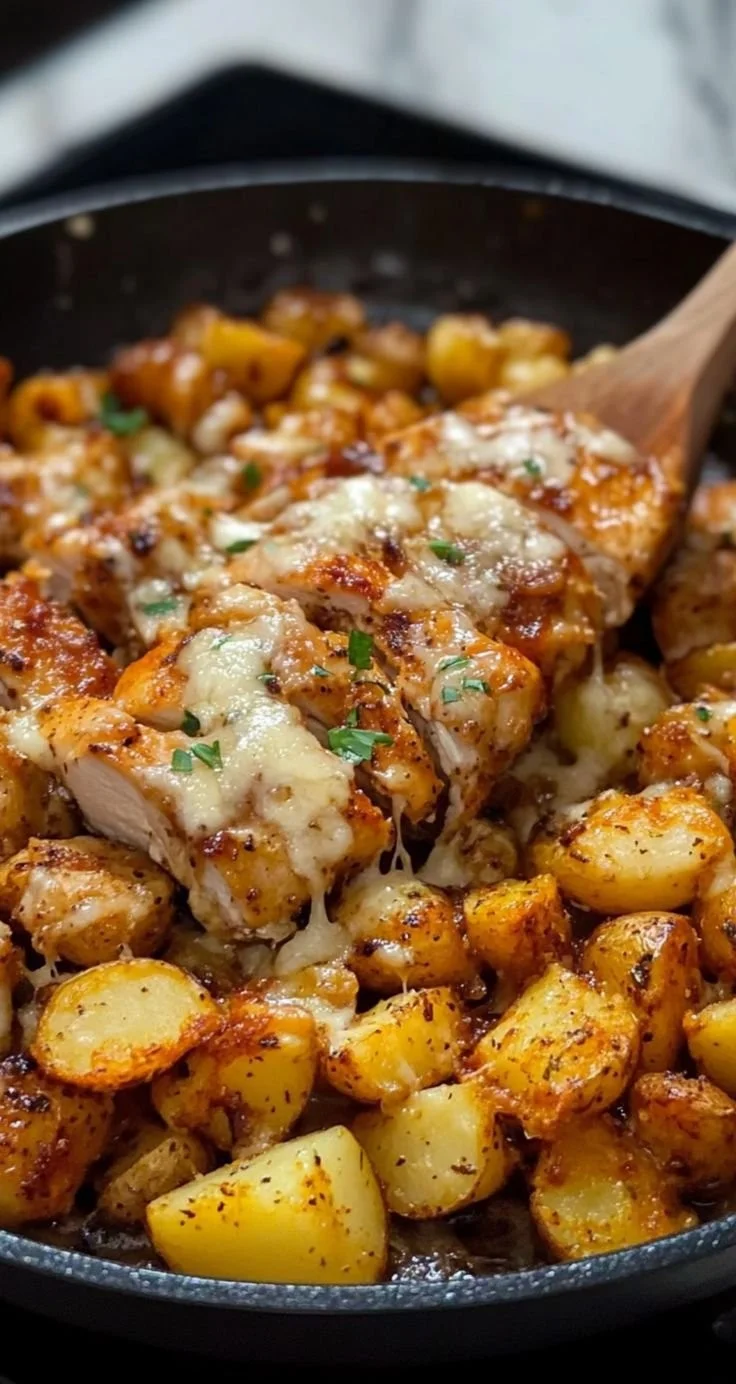 Garlic Parmesan Chicken and Potatoes - a delicious dinner recipe