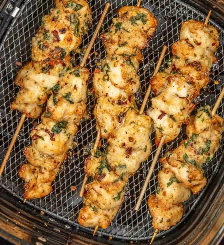 Garlic Parmesan Chicken Skewers 4 Garlic Parmesan Chicken Skewers