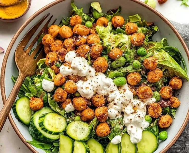 High Protein Salad 3 Delicious high protein salad with fresh vegetables and protein-rich toppings.