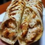 Delicious cheesy garlic chicken wraps filled with ooey-gooey goodness