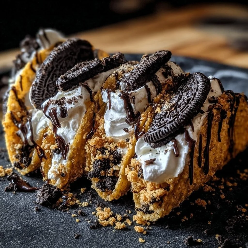 Oreo Crunch Cheesecake Tacos