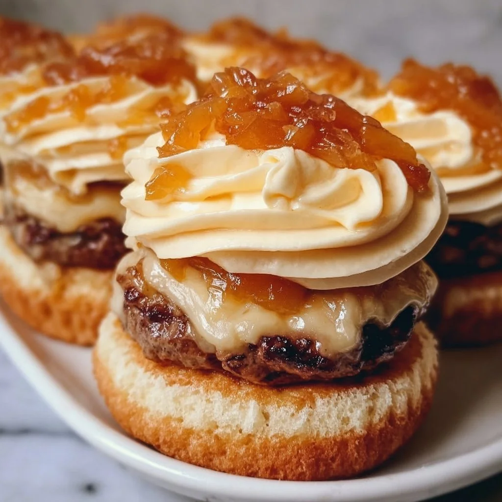 Delicious Peach Cream Cheese Cupcakes topped with creamy frosting and fresh peach slices.