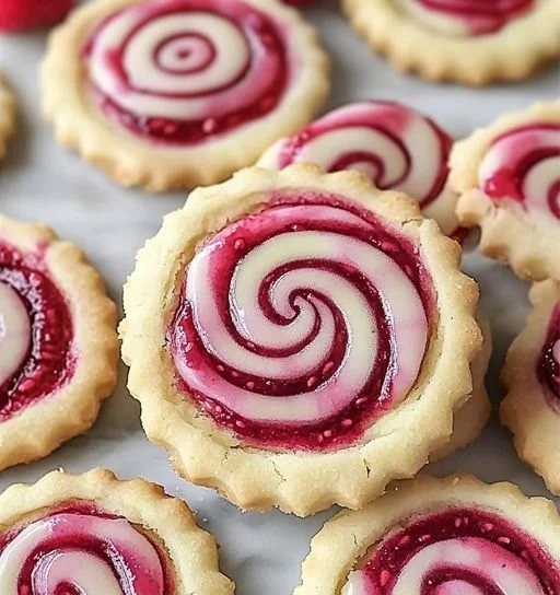 Perfect Raspberry Swirl Shortbread Cookies