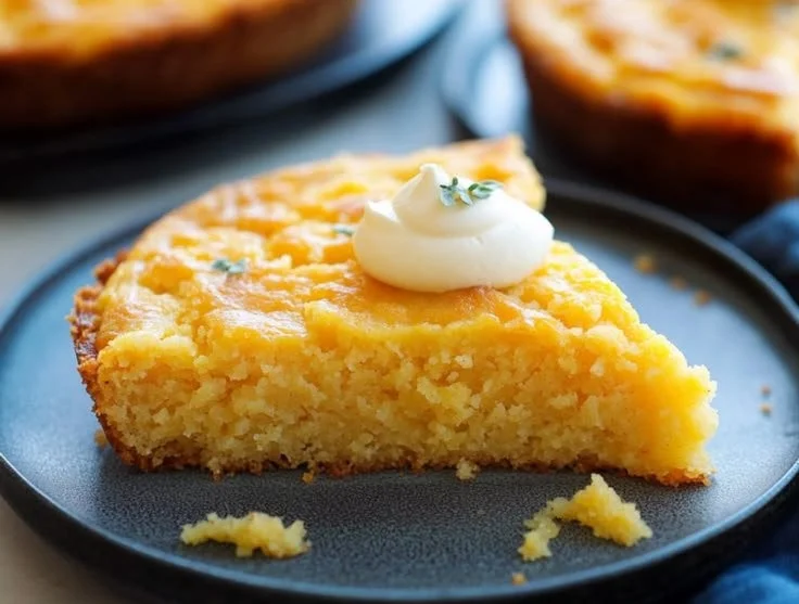 Delicious homemade skillet cornbread in a cast iron skillet