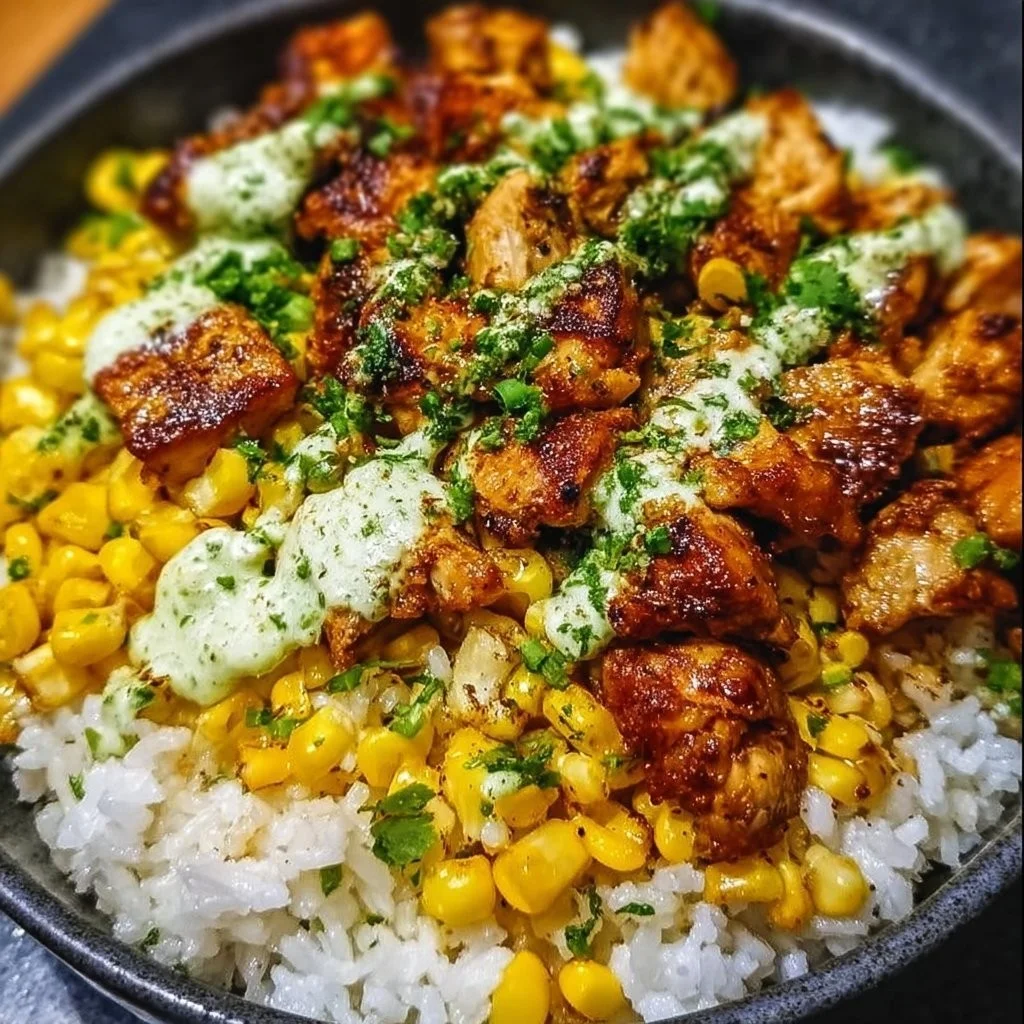 Street Corn Chicken Rice Bowl