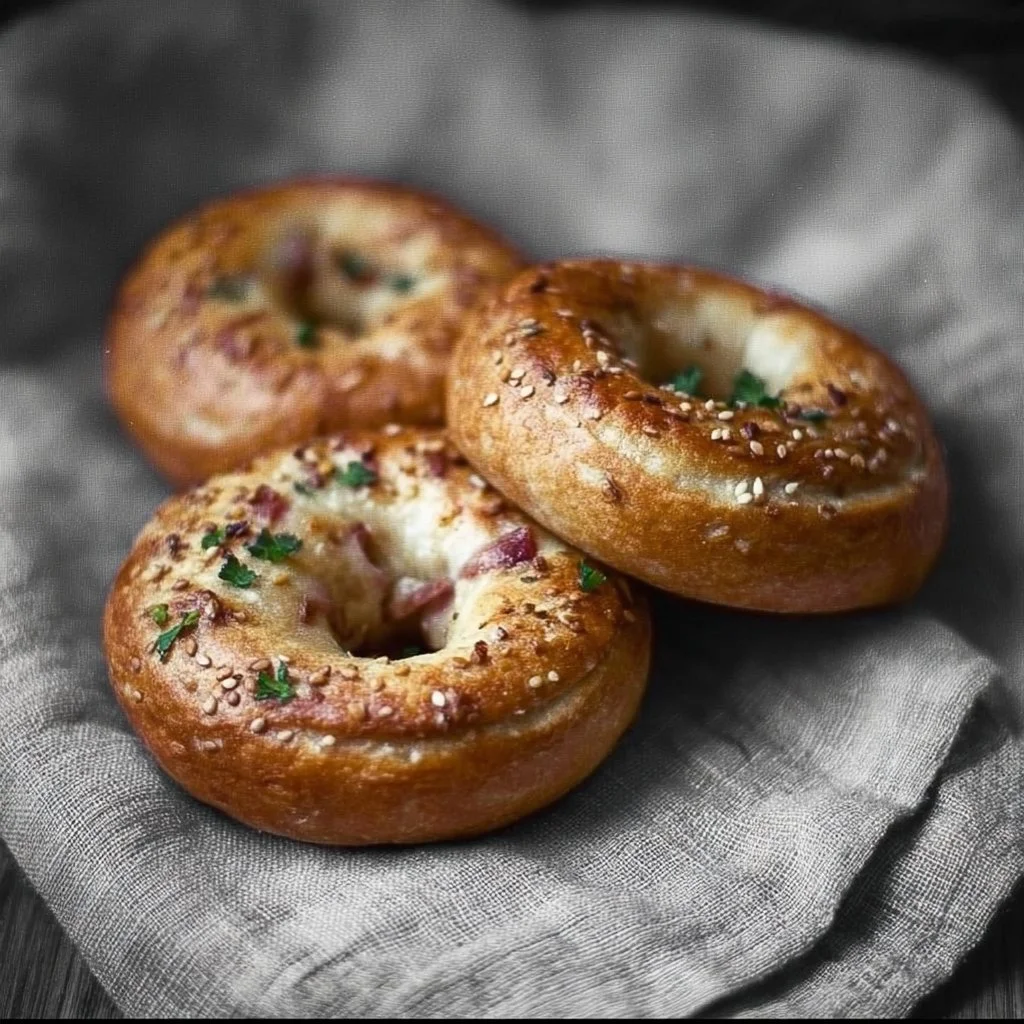Stuffed bagels filled with various ingredients for a flavorful breakfast snack