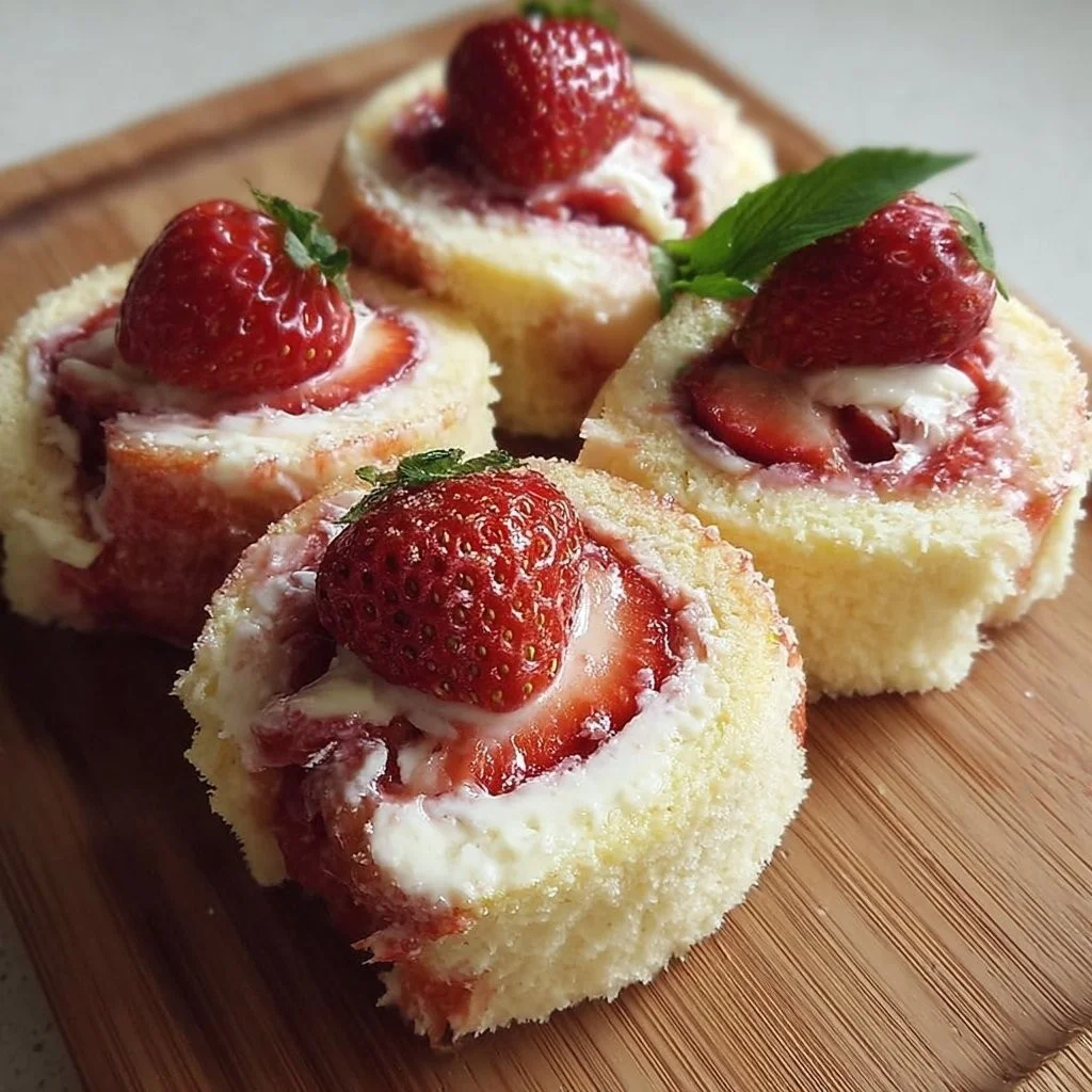 Sweet Strawberry Cheesecake Rolls