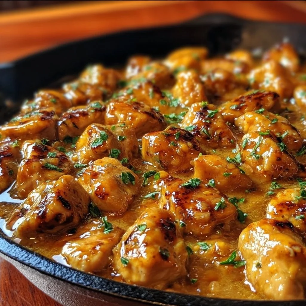 Texas Roadhouse Butter Chicken Skillet served with garnishes