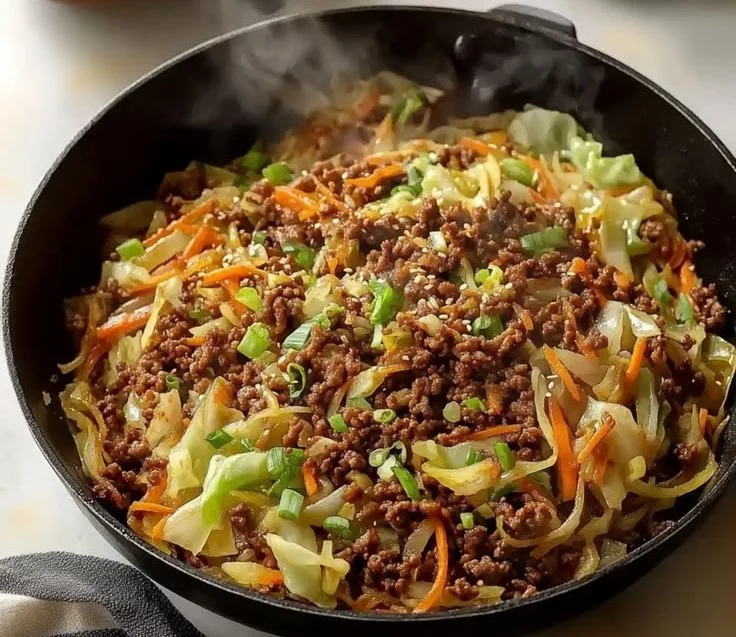 30-Minute Ground Beef and Cabbage Stir Fry