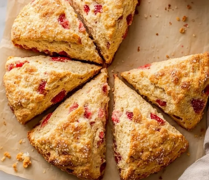 Buttery Strawberry Scones