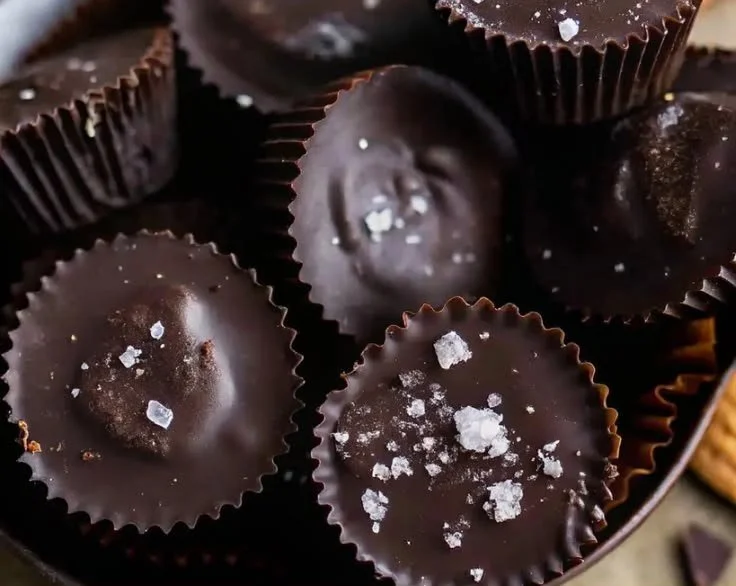 Homemade cashew butter cups with creamy filling and chocolate coating