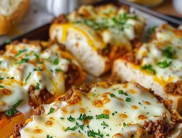 Cheesy Garlic Bread Sloppy Joes