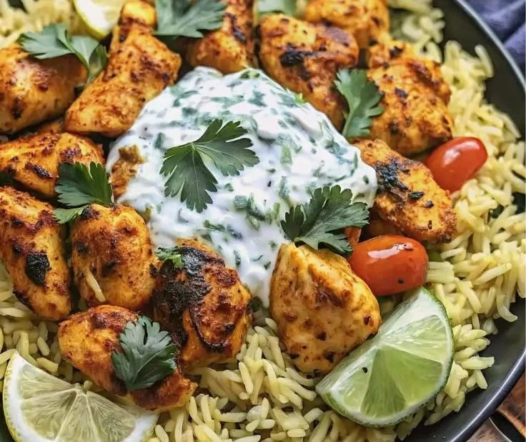 Dump and Bake Chicken Tzatziki Rice