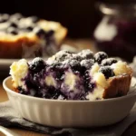 Delicious Easy Cheesecake Blueberry Dump Cake with blueberries and cream cheese