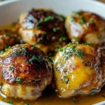 Family-style crockpot chicken served with vegetables and herbs.