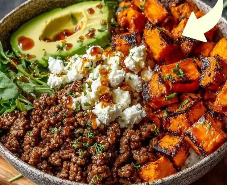 Ground Beef Hot Honey Bowl