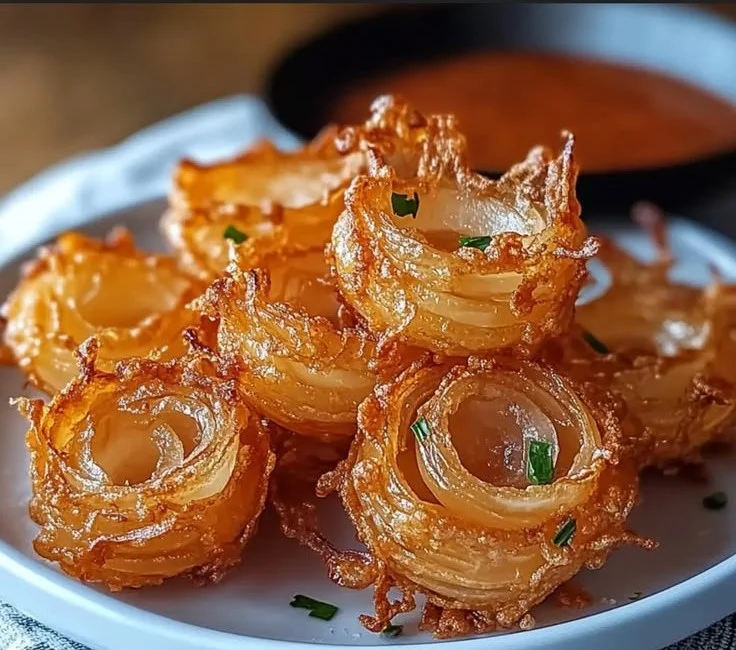 Guilt-Free Air Fryer Crispy Mini Blooming Onions ✨ 4 Guilt-Free Air Fryer Crispy Mini Blooming Onions Delight