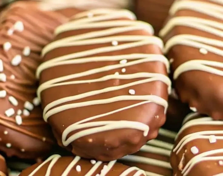 Homemade peanut butter eggs on a plate