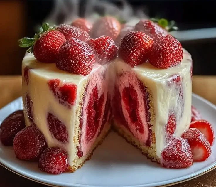 Indulgent Strawberry Cheesecake Pound Cake 4 Indulgent Strawberry Cheesecake Pound Cake